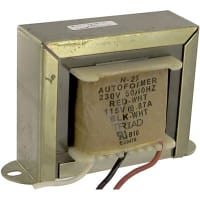 Transformador, automóvil, bobina, 1, Freq 50/60Hz, Pri 230VAC, Sec 115VAC, Sec 0.87A