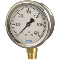Galga de presión, escala de 0/600 PSI en 2.5 " dial, 1/4 " NPT, serie 213.53