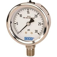 La galga, presión, 30 PSI, 1/4 NPT LM, los 2.5in mecanografía, acero inoxidable, 233.33 serie