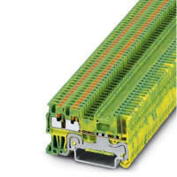 Conec, TermBlk, 1 Lvl, tierra, Empujar-en el enchufe, 3 Conts, 3.5mmSpng, 26-14AWG, GRN-YL