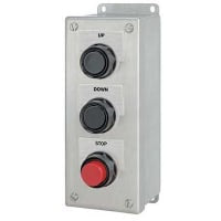 El interruptor, estación, pushbtn de 3, mamá., ENCIMA de ABAJO PARA, la base/cvr, nema 4X de los SS de la UL CSA
