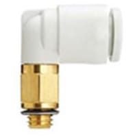 Adaptador neumático del Roscar-a-Tubo del codo, M3 x varón de 0.5, empujar hacia adentro 4 milímetros