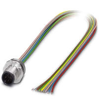 Hembra de M12 8-Position los 0.5m (conexión 2), (conexión 1) enchufe masculino y cable
