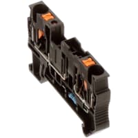 Conec, TermBlk, DINRail, fusible, Empujar-En, 2Conn, 24-10AWG, 15A, serie de 12V pinta