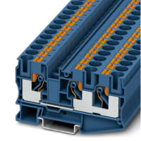Terminal estándar del carril del estruendo, pinta 10-TWIN SER, 1000V, 57A, término de Pushin, azul, solo Lvel