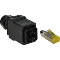 Conec enchufables RJ-45; IP67; Empuje/el enclavijarse del tirón; Cubierta plástica; 10Gbps; 24 AWG