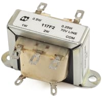 Transformador, audio, línea que empareja, 70V, 2W, 8 ohmios