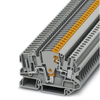 Bloque de terminales, carril del estruendo, solo LVL, disco de la prueba, tornillo/conec enchufables, 26-10AWG, gris