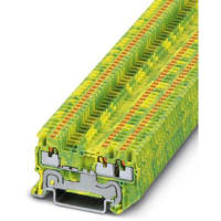 El carril del estruendo del bloque del término de tierra Empuja-InConn 3.5m m 26-14AWG Green/YL NS35/7.5 NS35/17
