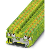 El carril del estruendo del bloque del término de tierra Empuja-InConn 3.5m m 26-16AWG Green/YL NS35/7.5 NS35/17