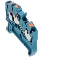 Conec TermBlk DINRail feed-Through Empujar-En 3Conn 26-12AWG NS azul 35/7.5 NS35/15