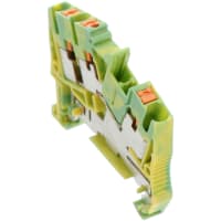 Llame el carril del estruendo del bloque molido Empujar-En 3Conn 26-12AWG Green/YL NS35/7.5 NS35/15