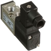 Válvula de solenoide, 24VDC, 4-Way, 1/8NPT, cuerpo virado hacia el lado de babor