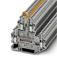 Feed Through Trm Blk, UTTB 4 Series, 24V, 20A, Screw Term, Grey, Double Level