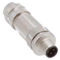 M12 enchufe circular, haber cifrado, 4 posición, tornillo, 4A, IP67, serie de PLUSCON