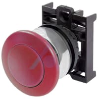 Actuator de M22 Pushbutton, bezel de Metal, Momentary, Red Mushroom, RMQ-Titán Series
