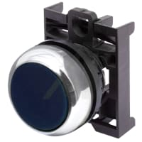 Pushbutton Actuator, 22m m, Flush Button, Black, Momentary, RMQ-Titán Series