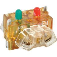 Botón, bloque del contacto, 1No, 1Nc, 30m m, Shrd ambarino, serie 10250T