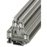 Terminal estándar del carril del estruendo, serie de UKK, 500V, 32A, término del tornillo, gris, nivel doble