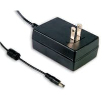 Power Supply, AC-DC, 24V, 0.75A, 100-264V adentro, Enclosed, Wall Plug, Medical, GSM18 Series