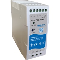 Power Supply, DIN Rail, 40W, CA 85-264V adentro, 12V C.C. Out, 3.4A, PSC Series