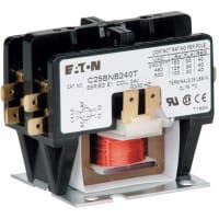 Contactor, control, 2 poste, 20A, 120VACcoil, término de screw/QC