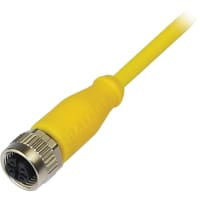 Cordset, M12 Male a M12 Female, Yellow, cond de 4., los 5m, PVC