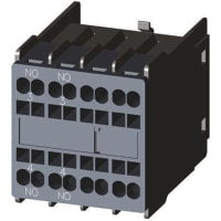 Auxiliary Contacts Block, 10A 2NO, Size S00 S0, Spring, Snap-en, 3RH Series