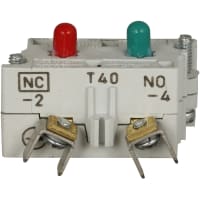 Botón resistente, bloque del contacto, 1NO 1NC, lengüetas de QC, serie 10250T