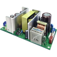 Fuente de alimentación, AC-DC, 12V, 4A, 90-264V adentro, marco abierto, montaje del panel, clase II, serie de RAC