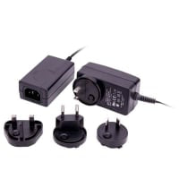 Fuente de alimentación, AC-DC, enchufe de pared permutable de la lámina, 24V, 0.83A, 90-264V adentro