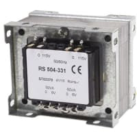 El transformador del montaje del chasis 100VA 2 hizo salir 115 la CA primaria 6V de la CA 230V secundaria