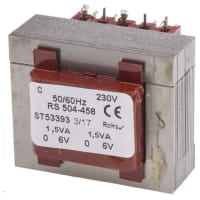 El transformador del PWB 3VA 2 hizo salir la CA primaria 6V de la CA 230V secundaria