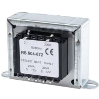 El transformador del montaje del chasis 50VA 2 hizo salir la CA primaria 12V de la CA 230V secundaria