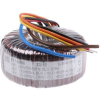 El transformador 120VA de Toroidal 2 hizo salir 230VAC x 2 primario 15VAC secundario