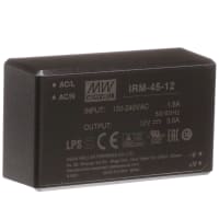 Fuente de alimentación, AC-DC, 45W, tipo encapsulado miniatura de 12V/3.8A
