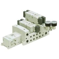 La válvula, interfaz de ISO, 26m m, 3 postula el ctr del exh, solenoide del dbl, 24VDC, luz de indicador