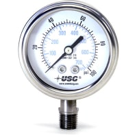 Galga, presión, 4" 1550LG 316 SST 0-60 PSI 1/"2 LM, glicerina llenada