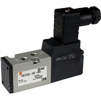 Válvula, 5 puerto, solenoide, mt bajo, tipo de la válvula de disco con movimiento vertical, 24VDC, término del estruendo, subplate 1/8Rc