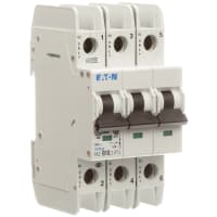 Interruptor, FAZ, curva de B, 3 poste, 10A, 240 VAC, terminales del anillo