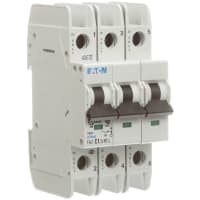 Interruptor, FAZ, curva de C, 3 poste, 1A, 240 VAC, terminales del anillo