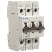 Interruptor, FAZ, curva de C, 3 poste, 1.5A, 240 VAC, terminales del anillo