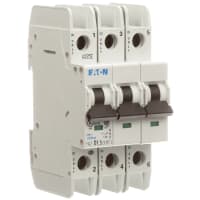 Interruptor, FAZ, curva de D, 3 poste, 1.5A, 240 VAC, terminales del anillo