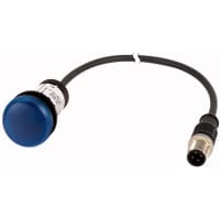 Indicador intermitente del LED, azul, 24V, el 1m M12A, serie C22