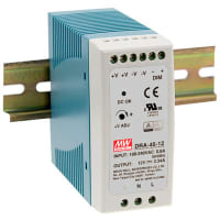 Fuente de alimentación, AC-DC, carril del estruendo, 40.08W, 12V@3.34V, 90-264V adentro, ajustable hacia fuera