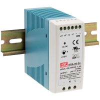 Fuente de alimentación, AC-DC, carril del estruendo, 60W, 24V@2.5A, 90-264V adentro, ajustable hacia fuera