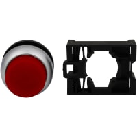 Interruptor, botón, iluminado, bisel del silicón, extendido, rojo