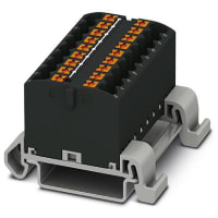 Bloque de distribución con la alineación horizontal, 18-Conn, 500V, 24A, serie de PTFIX