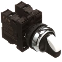 Interruptor No-Iluminado, bisel del METAL, 3-Pos, serie 2NO, mantenido, M22
