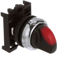 Bisel iluminado del operador w/Metal del interruptor, 3-Pos, momentáneo, ROJO, serie M22